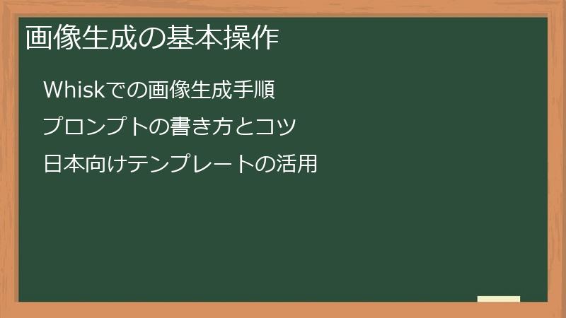 画像生成の基本操作