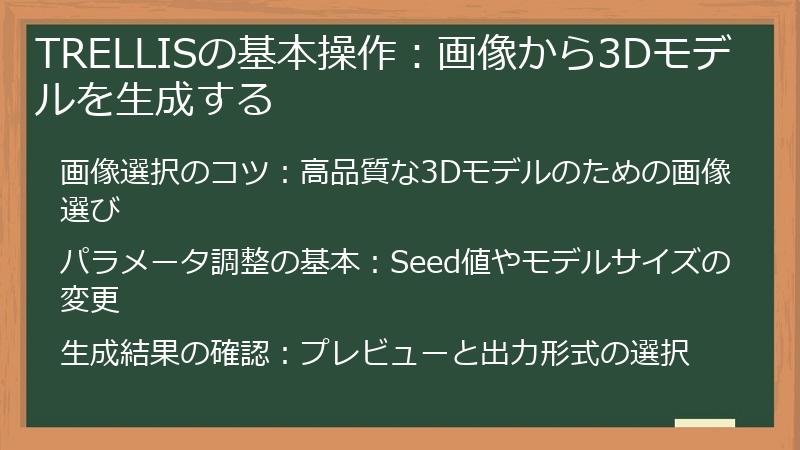 TRELLISの基本操作：画像から3Dモデルを生成する