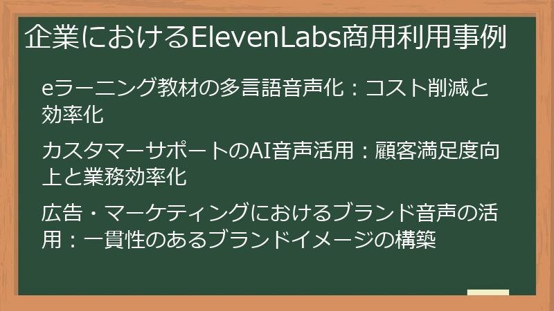 企業におけるElevenLabs商用利用事例