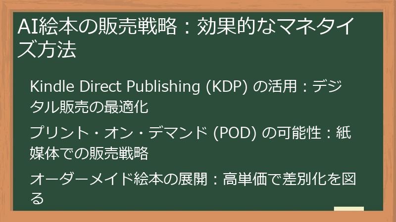 AI絵本の販売戦略：効果的なマネタイズ方法
