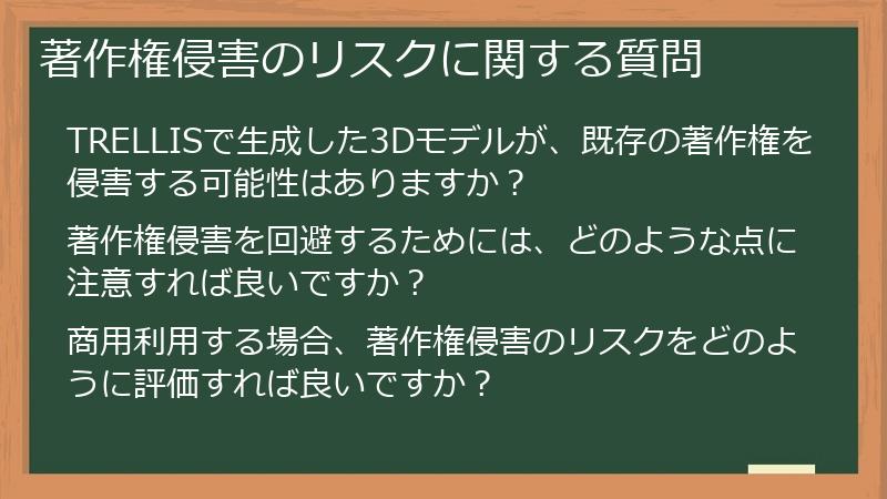 著作権侵害のリスクに関する質問