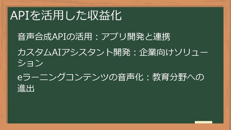 APIを活用した収益化