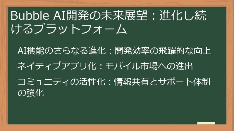 Bubble AI開発の未来展望：進化し続けるプラットフォーム