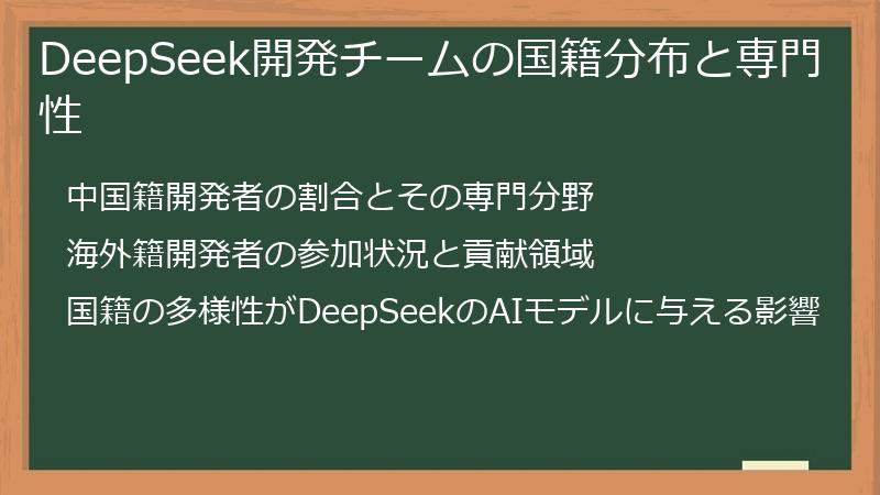 DeepSeek開発チームの国籍分布と専門性
