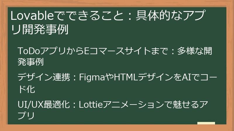 Lovableでできること：具体的なアプリ開発事例