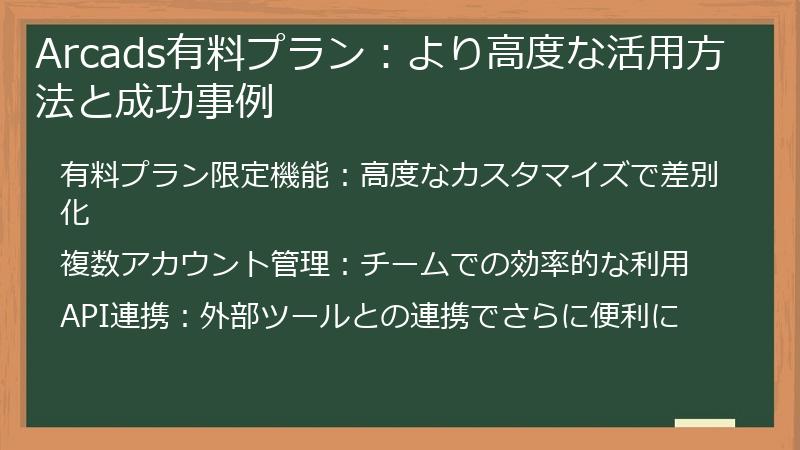 Arcads有料プラン：より高度な活用方法と成功事例