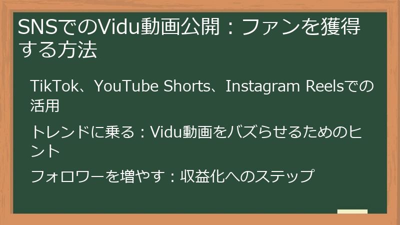 SNSでのVidu動画公開：ファンを獲得する方法