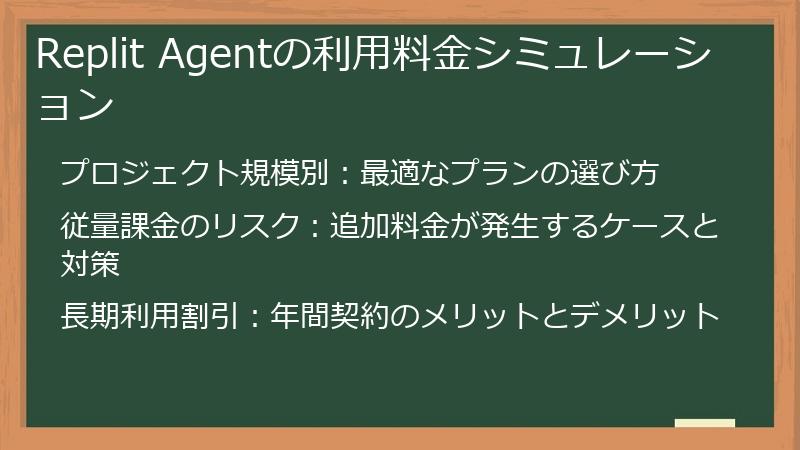 Replit Agentの利用料金シミュレーション
