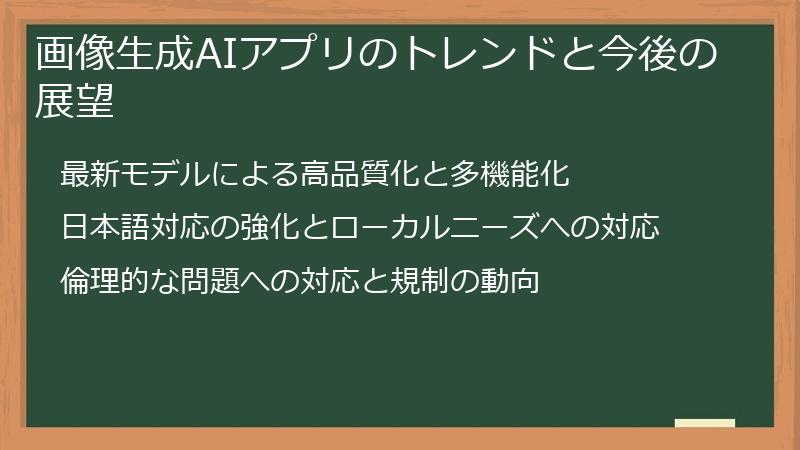 画像生成AIアプリのトレンドと今後の展望