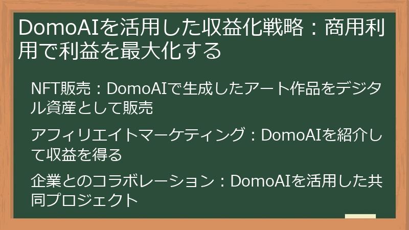 DomoAIを活用した収益化戦略：商用利用で利益を最大化する