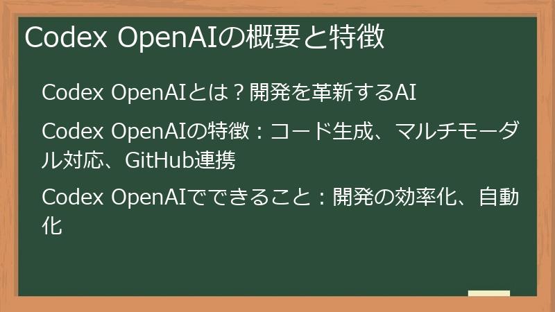 Codex OpenAIの概要と特徴