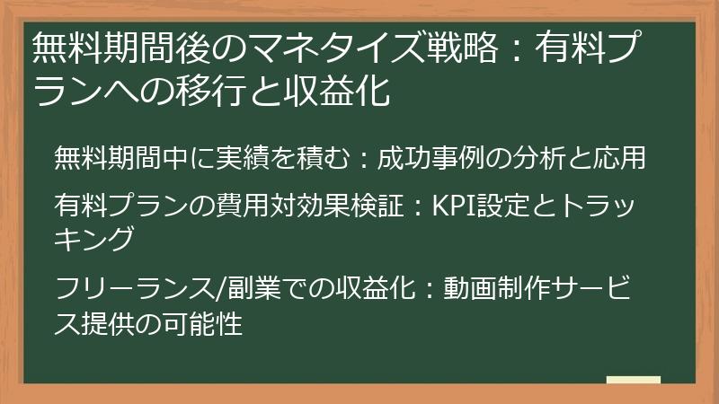 無料期間後のマネタイズ戦略：有料プランへの移行と収益化