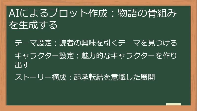AIによるプロット作成：物語の骨組みを生成する