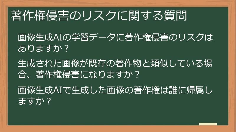 著作権侵害のリスクに関する質問