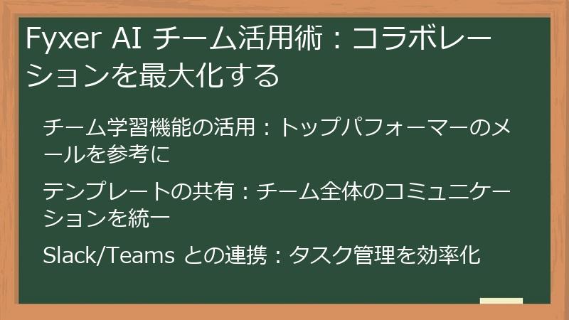 Fyxer AI チーム活用術：コラボレーションを最大化する