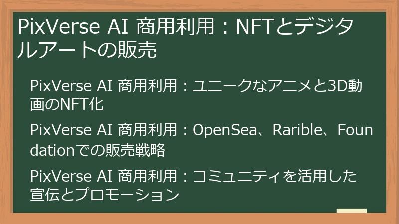 PixVerse AI 商用利用：NFTとデジタルアートの販売