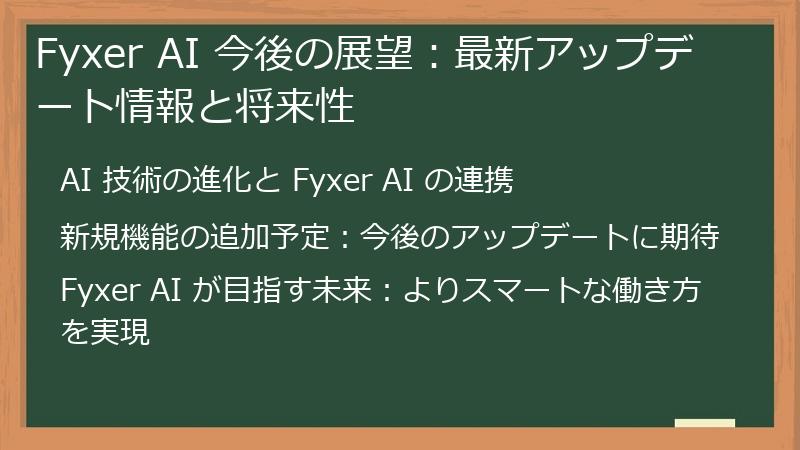 Fyxer AI 今後の展望：最新アップデート情報と将来性