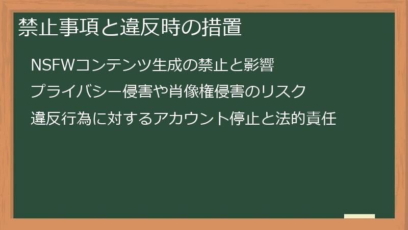 禁止事項と違反時の措置