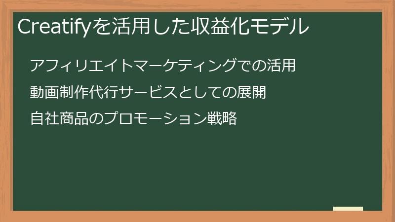 Creatifyを活用した収益化モデル