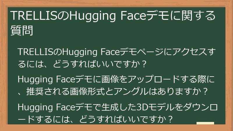 TRELLISのHugging Faceデモに関する質問