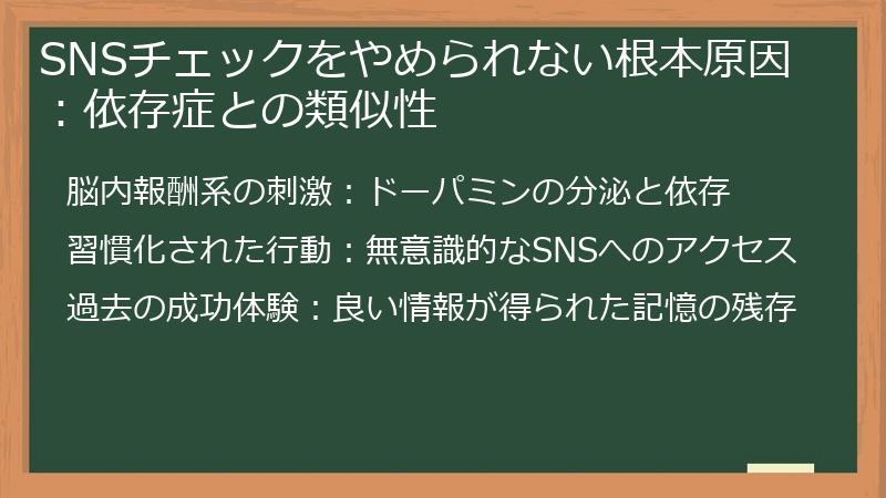 SNSチェックをやめられない根本原因：依存症との類似性