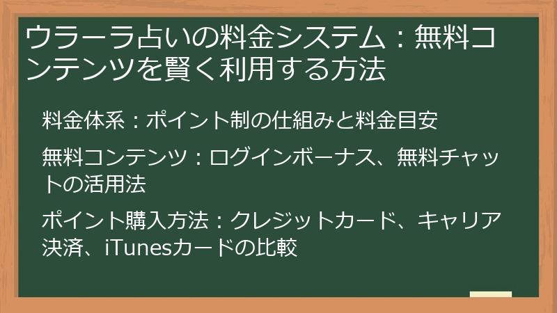 ウラーラ占いの料金システム：無料コンテンツを賢く利用する方法