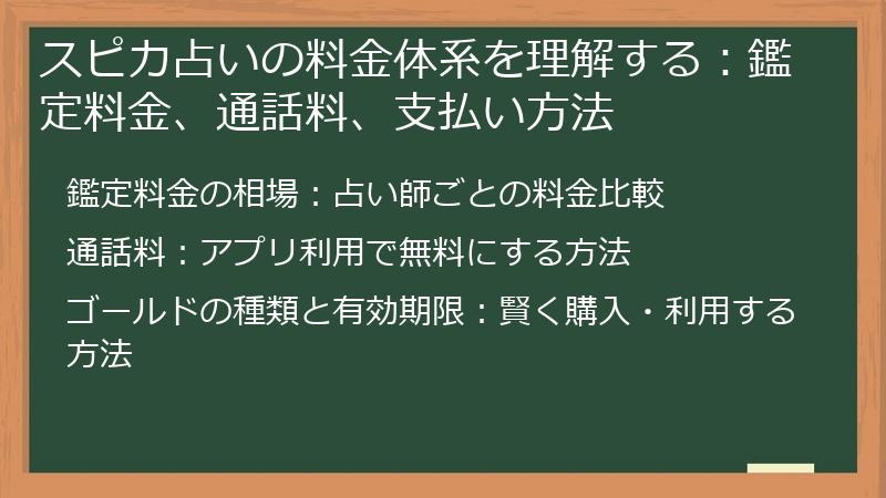 スピカ占いの料金体系を理解する：鑑定料金、通話料、支払い方法