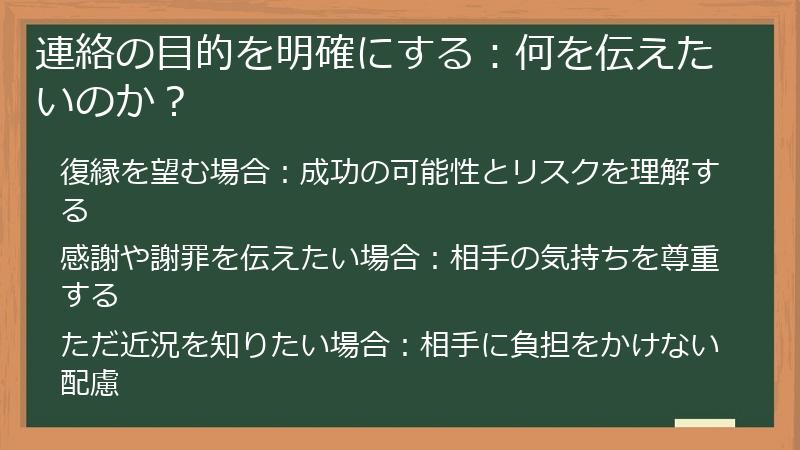 連絡の目的を明確にする：何を伝えたいのか？