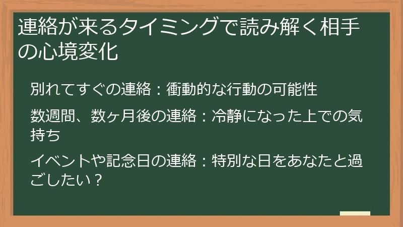 連絡が来るタイミングで読み解く相手の心境変化
