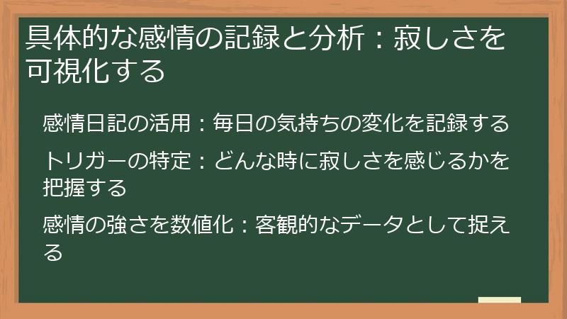 具体的な感情の記録と分析：寂しさを可視化する
