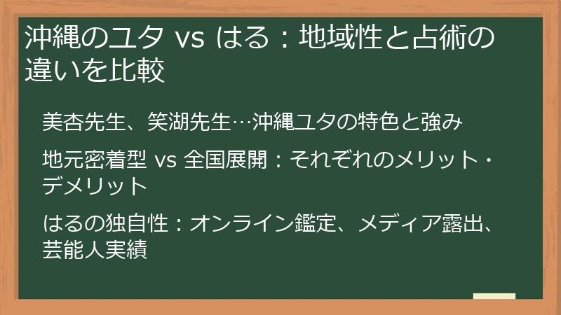 沖縄のユタ vs はる：地域性と占術の違いを比較