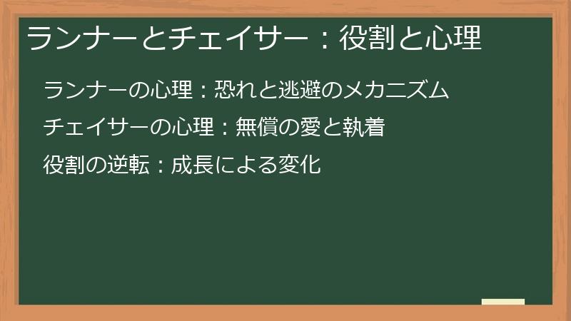 ランナーとチェイサー：役割と心理