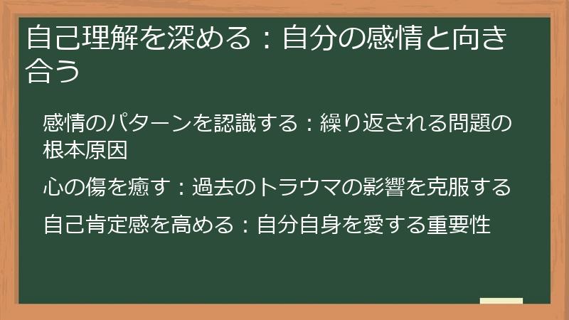 自己理解を深める：自分の感情と向き合う