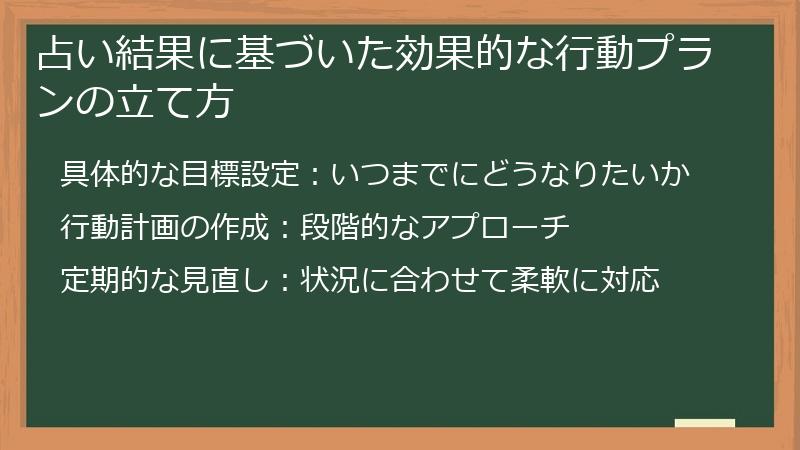 占い結果に基づいた効果的な行動プランの立て方