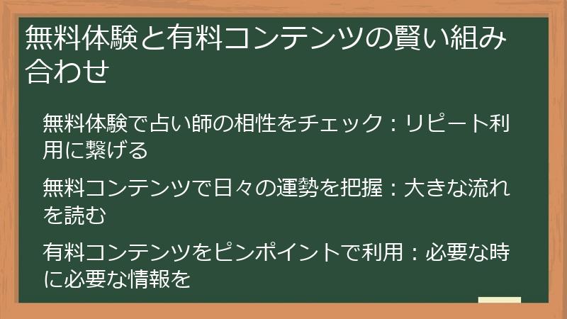 無料体験と有料コンテンツの賢い組み合わせ