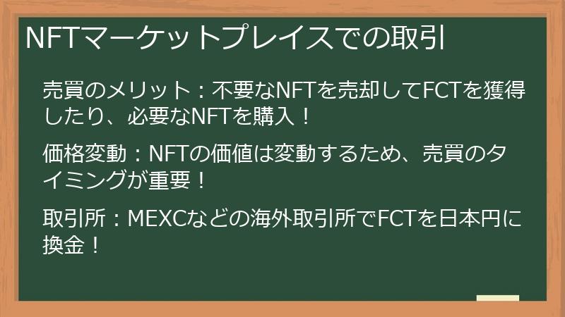 NFTマーケットプレイスでの取引