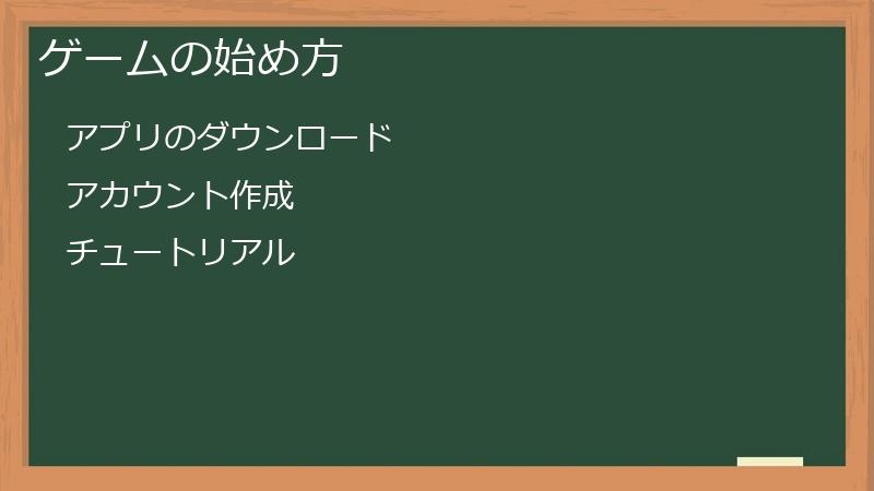 ゲームの始め方