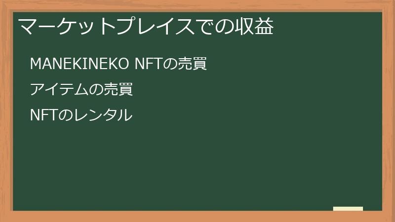 マーケットプレイスでの収益
