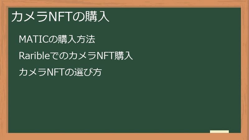 カメラNFTの購入