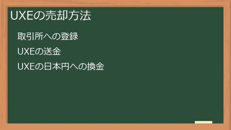 UXEの売却方法