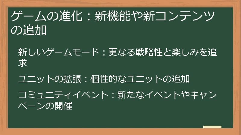 ゲームの進化：新機能や新コンテンツの追加