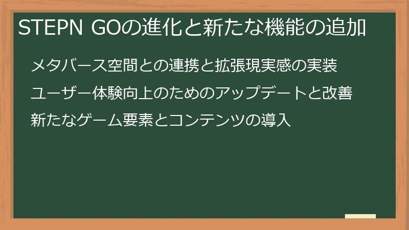 STEPN GOの進化と新たな機能の追加