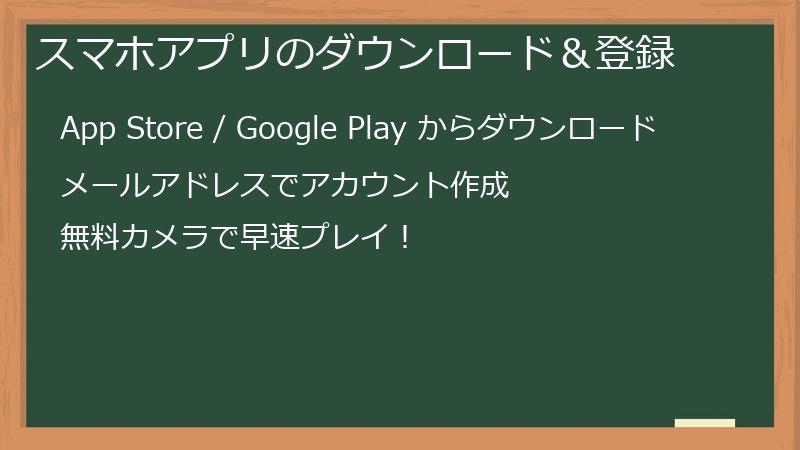 スマホアプリのダウンロード＆登録