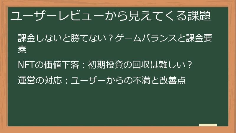 ユーザーレビューから見えてくる課題