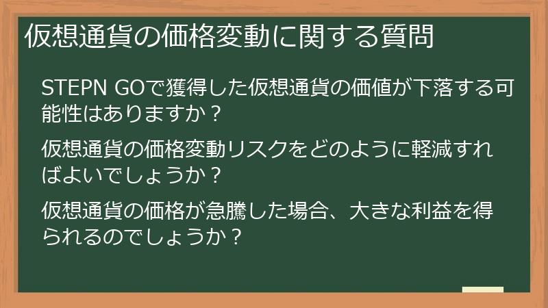 仮想通貨の価格変動に関する質問