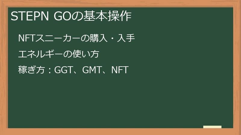 STEPN GOの基本操作