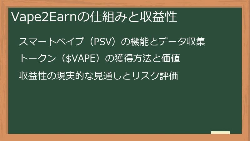 Vape2Earnの仕組みと収益性