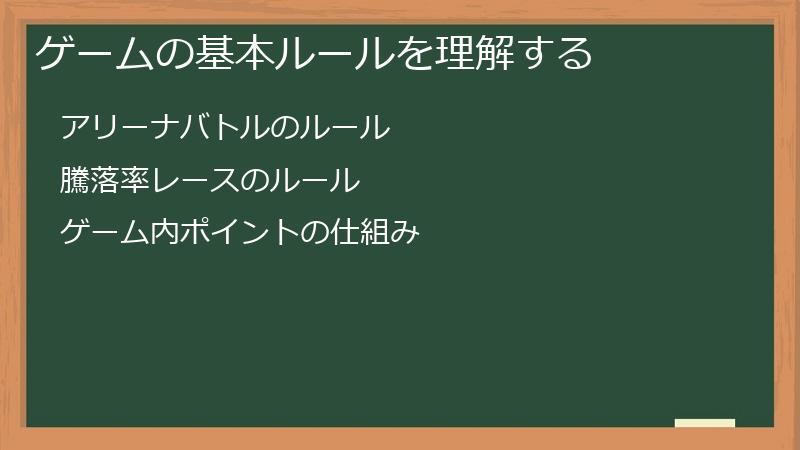 ゲームの基本ルールを理解する