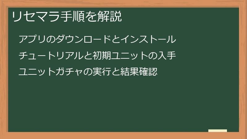 リセマラ手順を解説