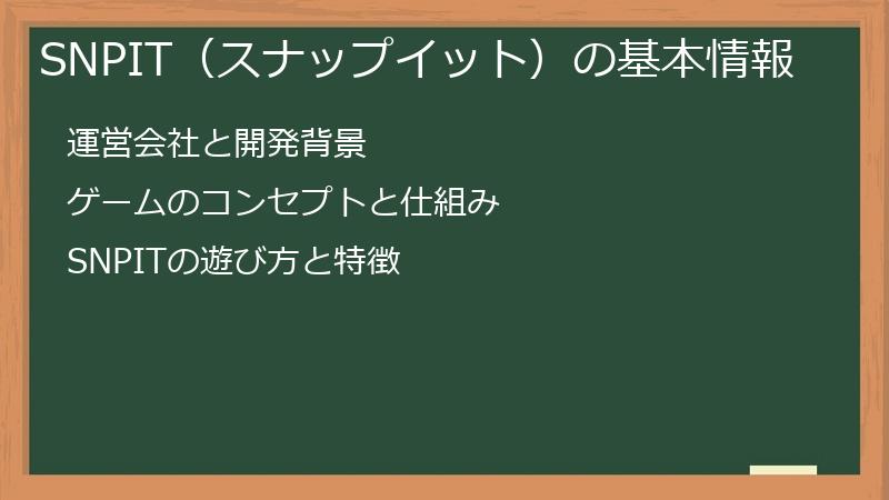SNPIT（スナップイット）の基本情報